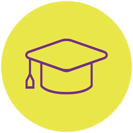 Icono de un birrete de graduación